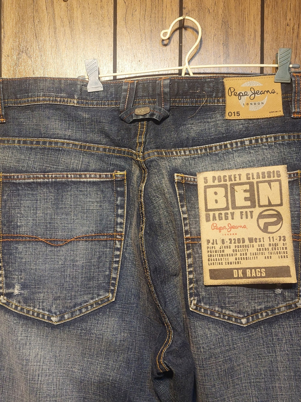 Pepe Jeans Dark Blue Ben Baggy Fit Men's Jeans 42x32 New Skater Y2K Vintage - Picture 7 of 11